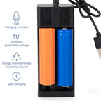 2-Slot Smart 18650 Battery Charger - USB-C Powered Lithium Ion Charger with LED Indicators, Universal Compatibility