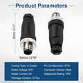 10Pcs 4/5/8 Pin M12 Male/Female Aviation Wire Connector A Code Waterproof IP67 Circular Connector Aviation Plug for Automation