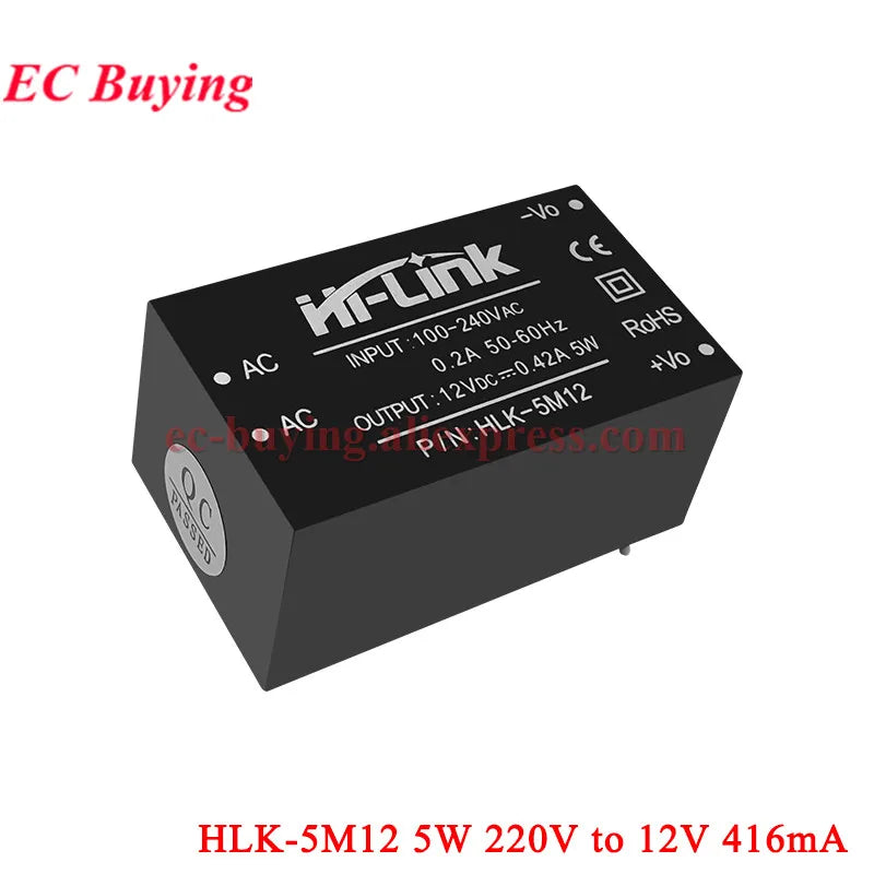 1Pc-2Pcs 5W 220V to 5V/3.3V/9V/12V/15V/24V AC DC Mini Power Supply Module Board Hi-Link HLK-5M03 5M05 5M09 5M12 5M15 5M24 5M05B