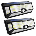 LECLSTAR Solar Outdoor Lights - 268 LED Security Lights with 4 Wide Angle, Waterproof 3 Modes Motion Sensor Lights for Outdoor