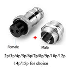 1pcs GX12 GX16 GX20 Air Aviation Connector 2/3/4/5/6/7/8/9/10/11/12/14/15Pin Panel Nut AV Power Plug Socket Core Wire Connector