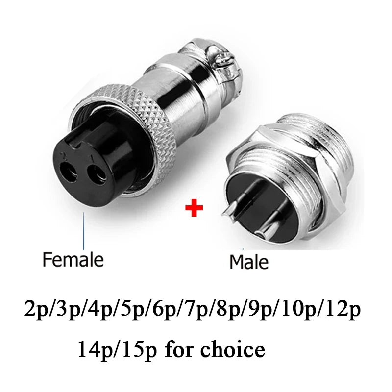 1pcs GX12 GX16 GX20 Air Aviation Connector 2/3/4/5/6/7/8/9/10/11/12/14/15Pin Panel Nut AV Power Plug Socket Core Wire Connector