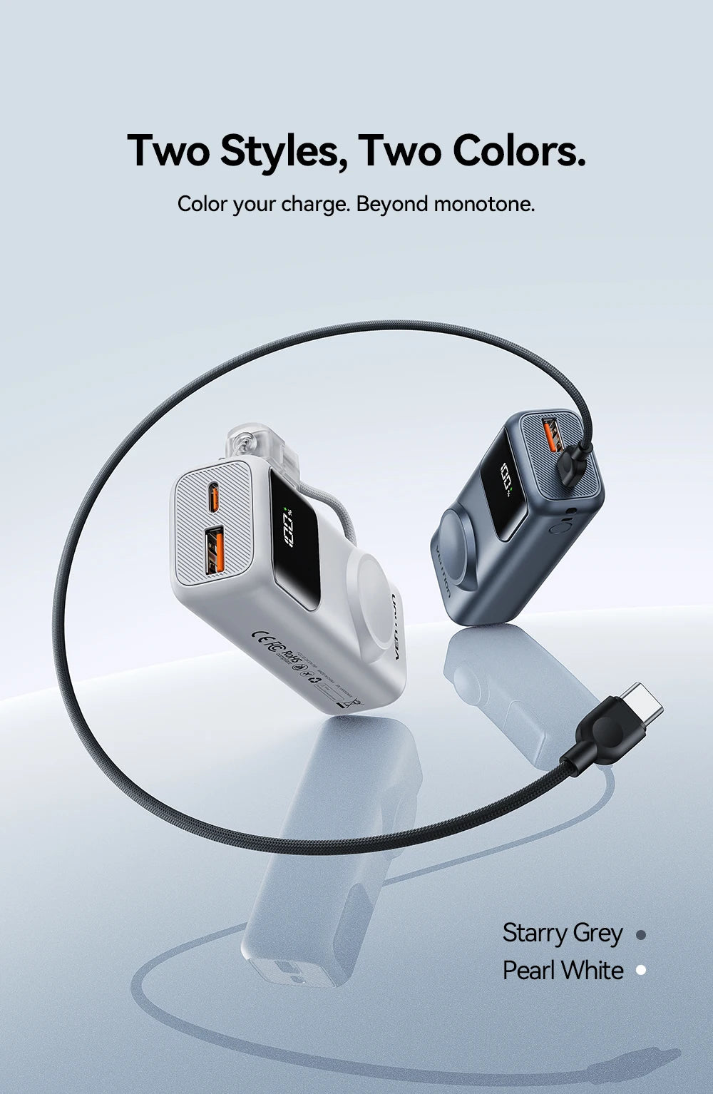 Vention 10000mAh Mini Power Bank 22.5W Fast Charging for iPhone 17 16 Magnetic Wireless Charger for Apple Watch Series 11 10 9