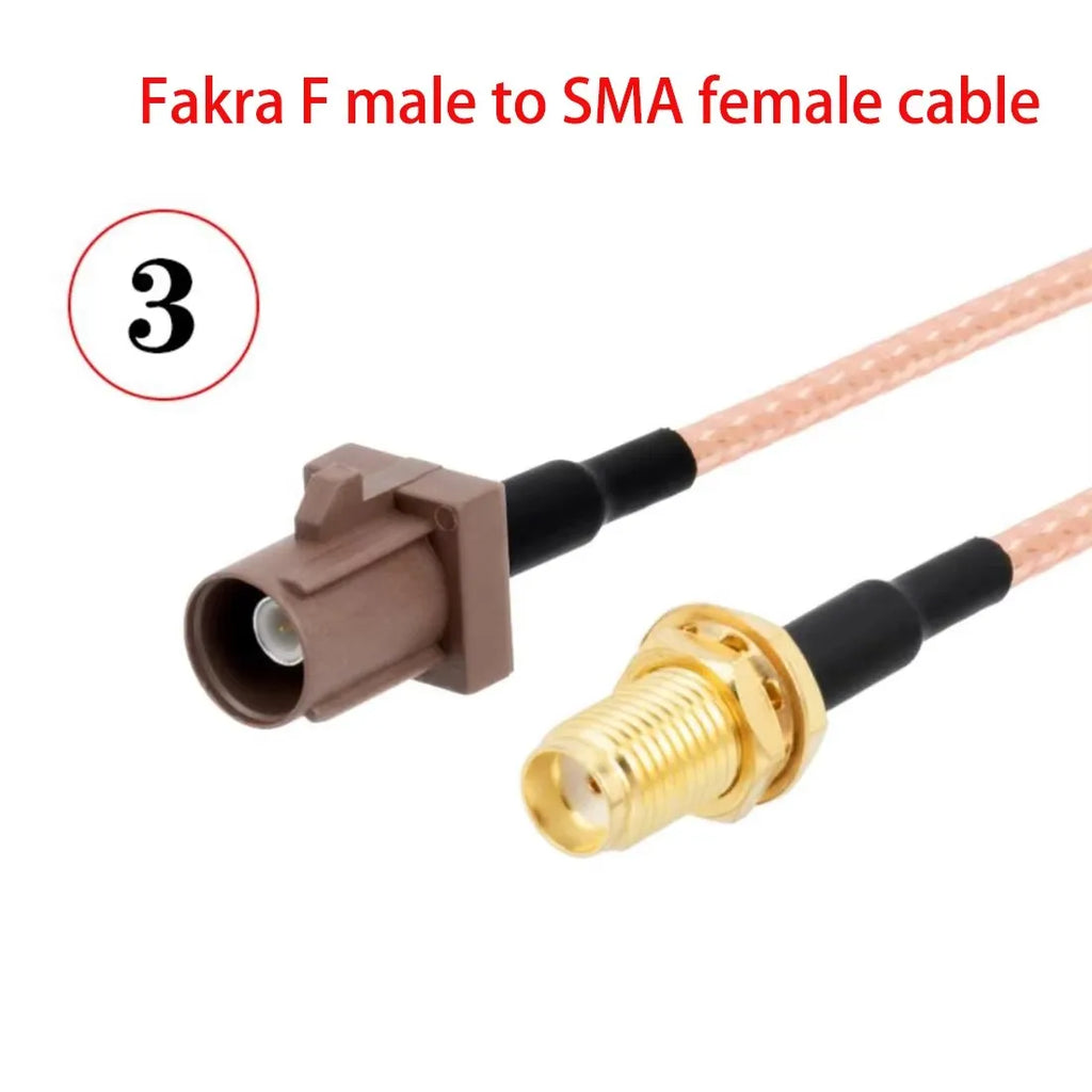 1PC Fakra F Male Female Brown Color To SMA Plug Jack Pigtail Cable Adapter RG316 15cm /30cm/50cm/100cm Wholesale NEW