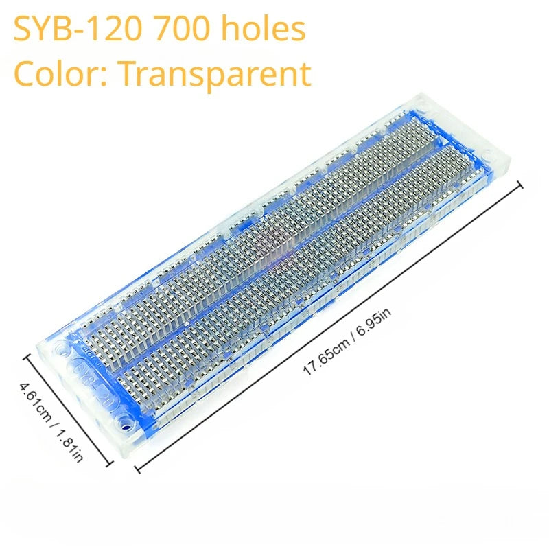 MB102 ZY-204 Solderless Breadboards: 170/400/700/750/830/1600 Plug Holes, Versatile Prototyping and Circuit Testing Boards for D