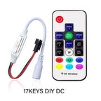 WS2811 WS2812B WS2813 WS2815 LED Pixels Strip Light Controller 3/4PIN USB/DC RF 14/17/21Keys LED Tape Remote Controller DC5-24V