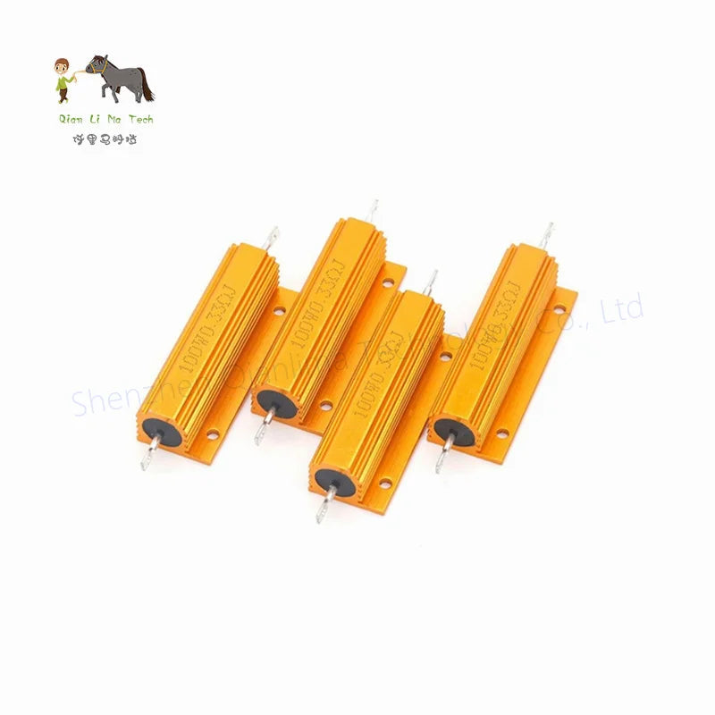 100W RX24 Aluminum Power Metal Shell Case Wirewound Resistor 220 250R 270R 300R 330R 390R 400R 450R 470R 480R 500R 510R 560R ohm