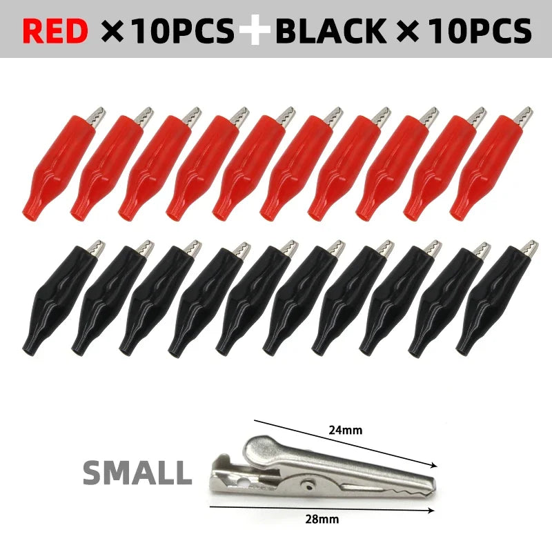 28 35 45mm Metal Alligator Clip G98 Crocodile Electrical Clamps Testing Probe Meter Black Red with Plastic Boot Car Auto Battery