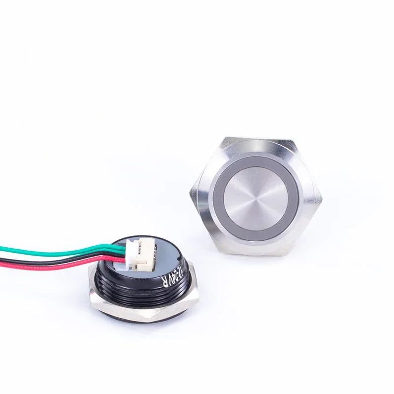 RGB Led Push Button Switch With Wire Custom Pattern Car DIY Waterproof Led Momentary 19/22/25/30 mm Self Reset 12v Symbol Signal