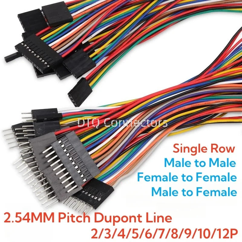 10PCS 2.54MM Pitch Breadboard Dupont Cable For Arduino 2P 3 4 5 6 8 9 10 Pin Line Male Female Dupont Jumper Wire DIY Electronic