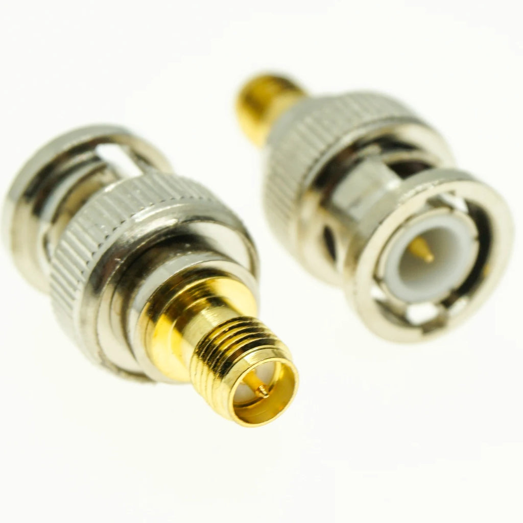 1Pcs SMA Male Female To BNC MAEL FEMALE Connector Jack Plug Q9 Flange Right Angle Coax conector set RF Copper Coaxial Adapter