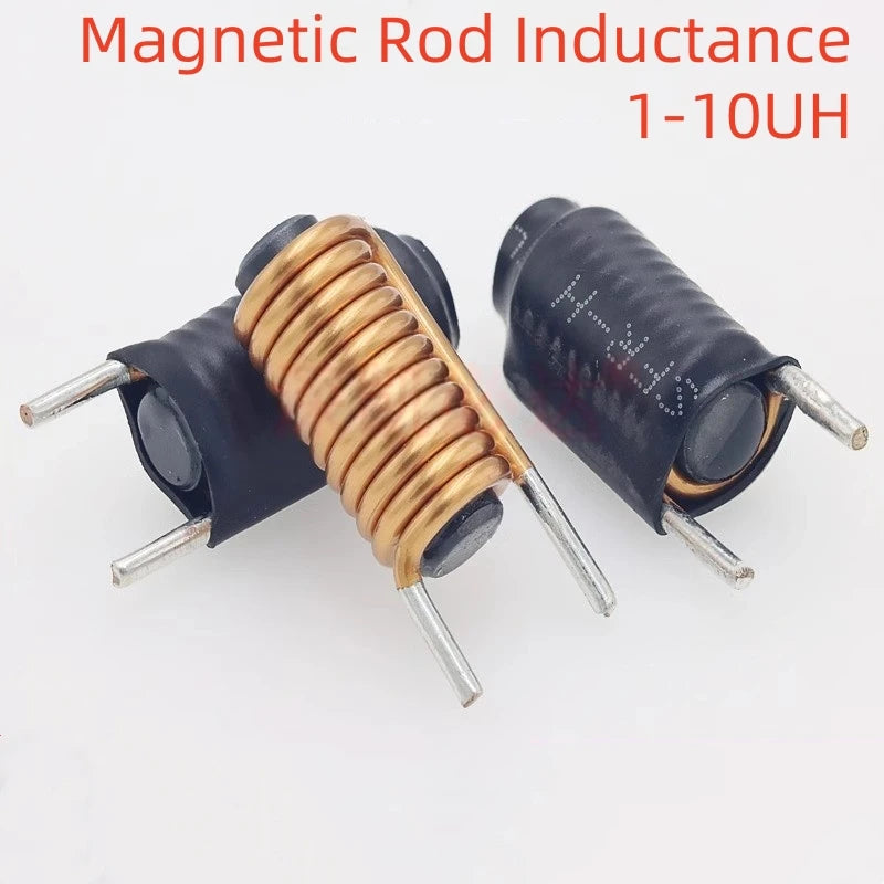 10Pcs Magnetic Rod Inductor Coil 1uH/1.5uH/2.2uH/3.3uH/4.7uH/8uH/10uH Rod Inductors for Filtering