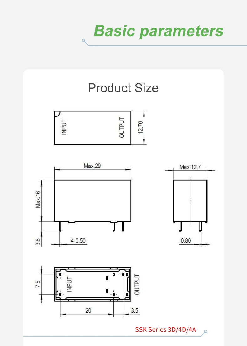ENMG PCB Mount Solid State Relay, SSK10D6132 Miniature Pin-Type DC Control DC/AC 24V Printed Circuit Board Mount Plug-in Type.