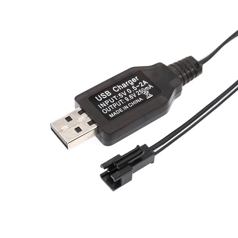5V to 3.7/4.8/6/7.2/8.4/9.6V250mA Battery USB Power Charger Cable SM 2P Forward Plug for Remote Control Boat Car USB Charger Toy