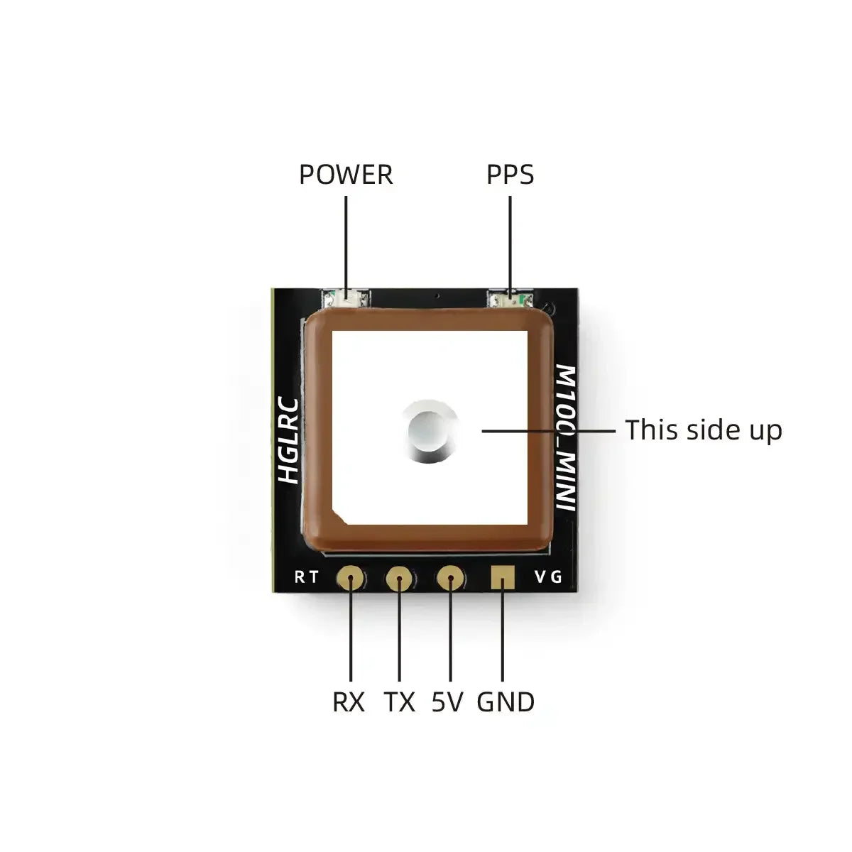 HGLRC M100 MINI GPS Module 15x15x5.2mm 2.6g M10 Chip UBLOX 10Hz For 2-7 Inch Long Range FPV Racing RC Drone Quadcopter DIY Parts