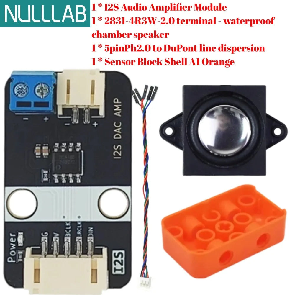 I2S ESP32 Speaker Kit, Built-in Audio Amplifier, Plug & Play for ESP32 Raspberry Pi, Compatible with MAX98357A MAX98357