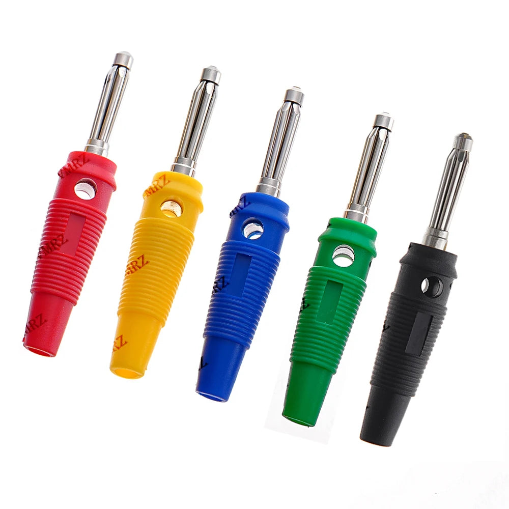 5PCS 4mm 32A High Current Solderless Screw Side Stackable Banana Plug Connector 32A 4mm