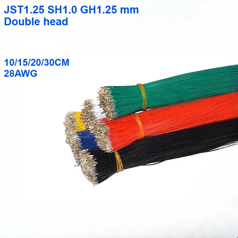 100pcs SH GH MX 1.0mm 1.25mm Single Double Head Terminal Crimp Colorful Electronic 10/15/20/30cm PVC Wire Without Housing