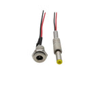 5.5 x 2.1mm 5.5 x 2.5mm DC Power Male Plug DC-099 DC Socket Threaded Panel Mount Female Connector Adapter With 20AWG Cable Wires