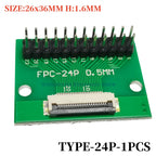 1PCS FFC/FPC Conversion Board 0.5mm Connector to 2.54MM Double Row Bent Pins 4/10/14/15/16/22/26/30/32/36/42/45/60/64/68/80/96P