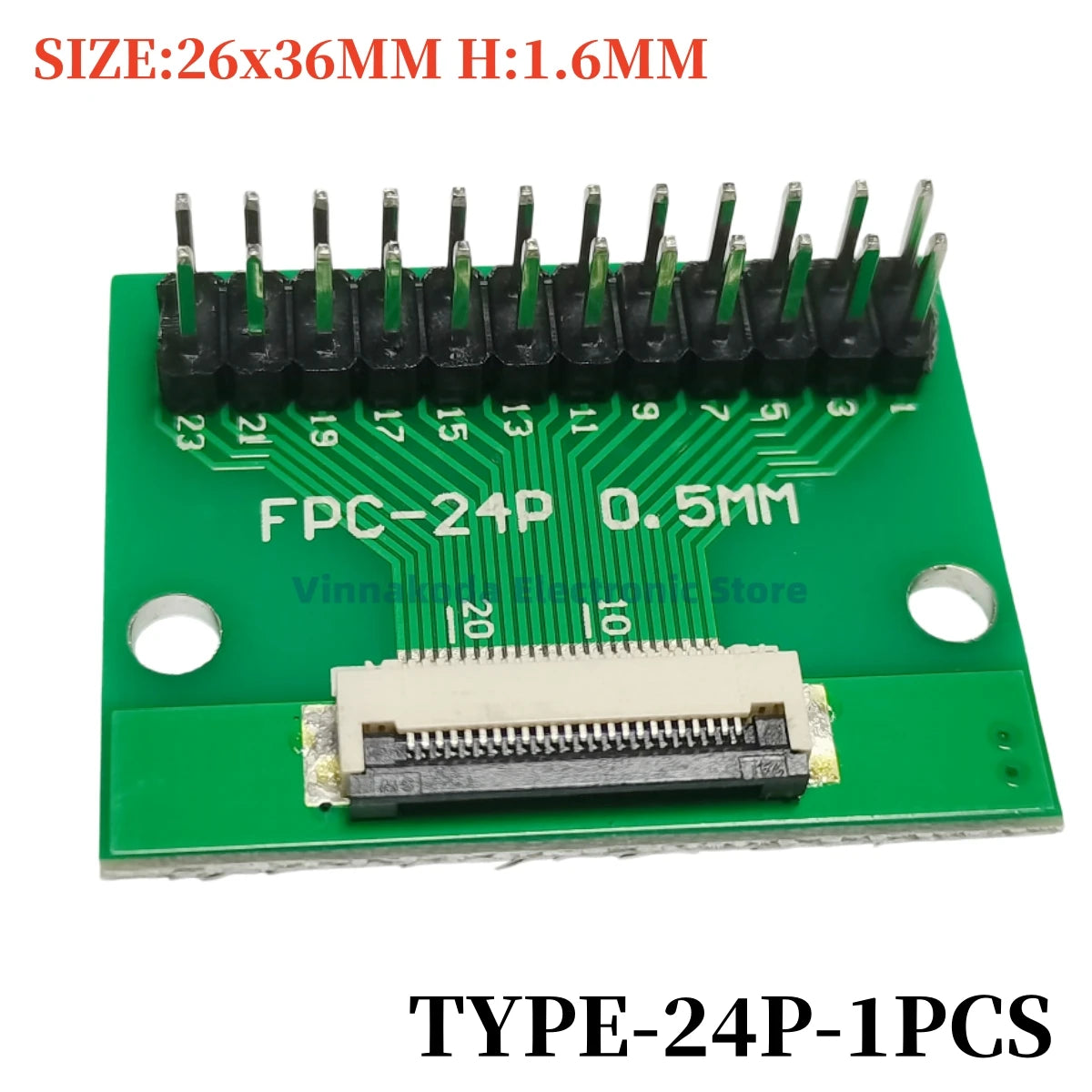 1PCS FFC/FPC Conversion Board 0.5mm Connector to 2.54MM Double Row Bent Pins 4/10/14/15/16/22/26/30/32/36/42/45/60/64/68/80/96P