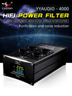 YYAUDIO HiFi Audio Noise AC Power Filter Power Conditioner Power Purifier Surge Protection with EU Outlets Power Strip