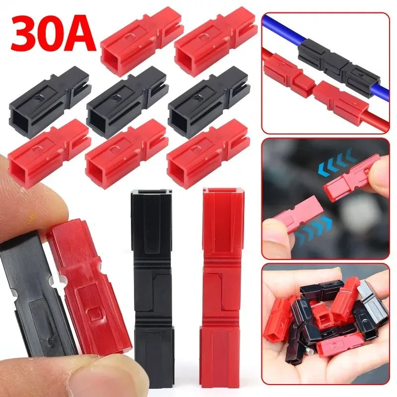 30Amp Power Pole Multifunction Connectors for Anderson Style Red Black Plugs Marine Power Connector Copper Terminals Accessories
