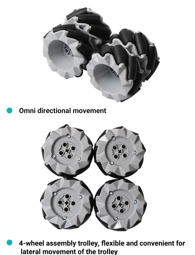 65mm Mecanum Wheel Omni-Directional Smart Car Robot DIY Building Blocks TT Motor Wheel Set of Four
