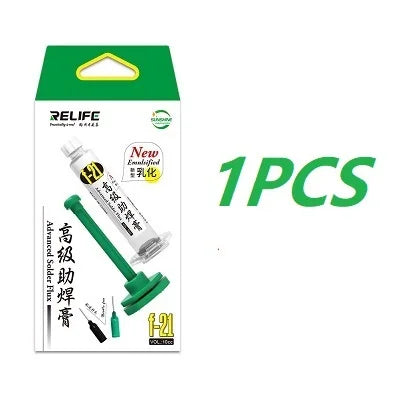 RELIFE F-21 10CC Lead-free and Halogen-free Tin Soldering Paste For PCB Rework Welding Flux Syringe Type Emulsified Solder