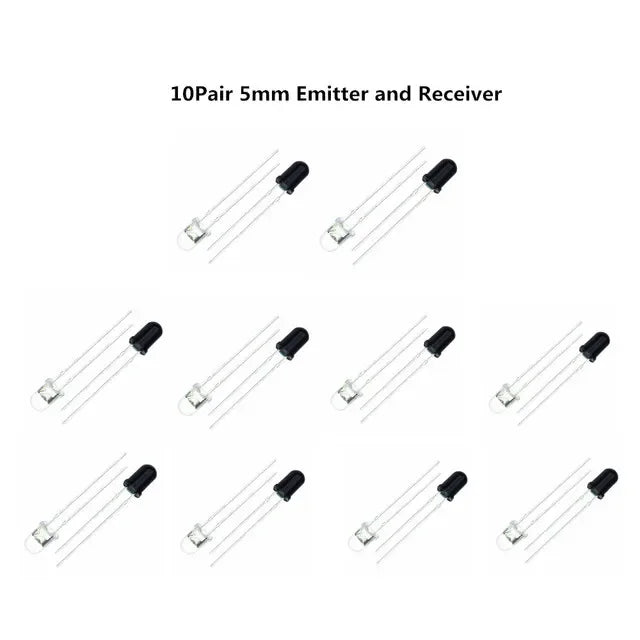 10pairs 3mm 5mm 940nm LEDs Infrared Emitter and IR Receiver Diode Diodes 301A