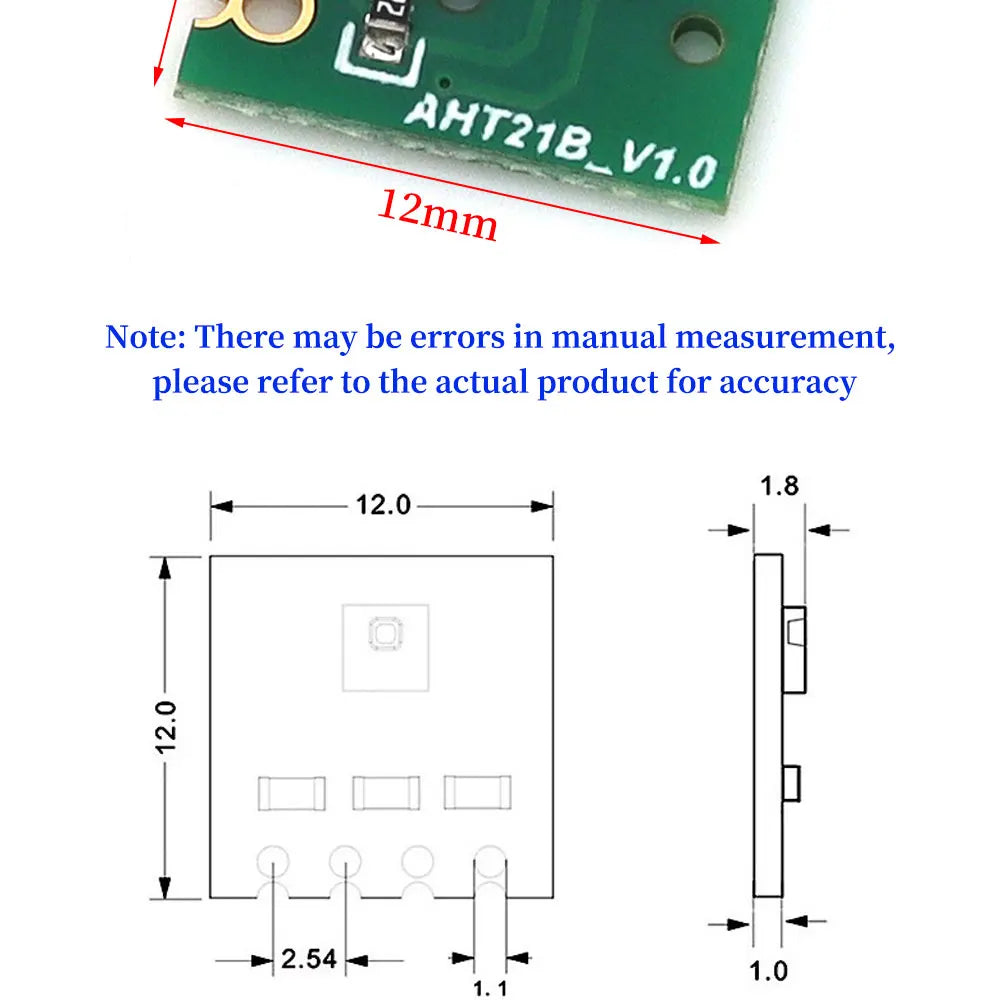 AHT10 AHT20 AHT21 High Precision Digital Temperature Humidity Sensor Measurement Module I2C Communication Replace DHT11 SHT20