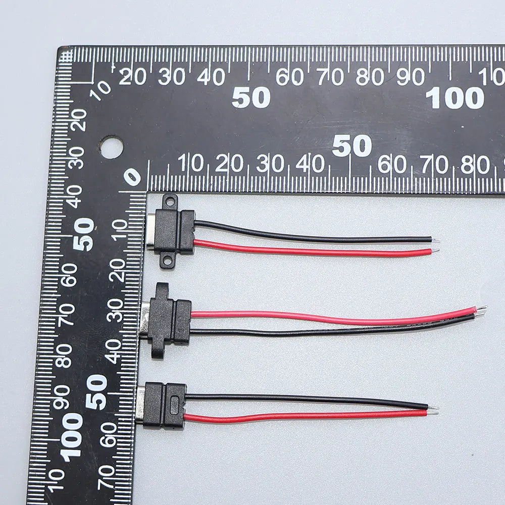 YanXi 2/5/10PCS 2Pin 4Pin Type-C Waterproof Female Connector Fast Charger Charging Interface USB Port Socket With Cable