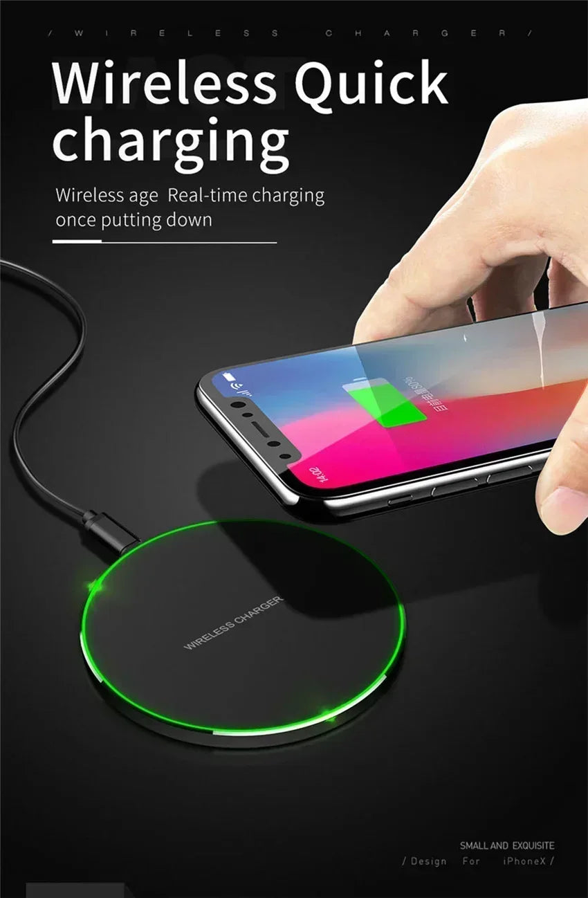Wireless Charger For iPhone 17 16 15 14 13 Pro Max Induction Fast Charging Pad Dock Station For Samsung S25 S24 Xiaomi Huawei