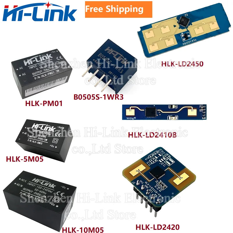 Hot Sale Free Shipping 24G Sensor Module LD2410B LD2410C LD2450 PM01 5M05 ACDC DC to DC 5V Output Power Supply Module