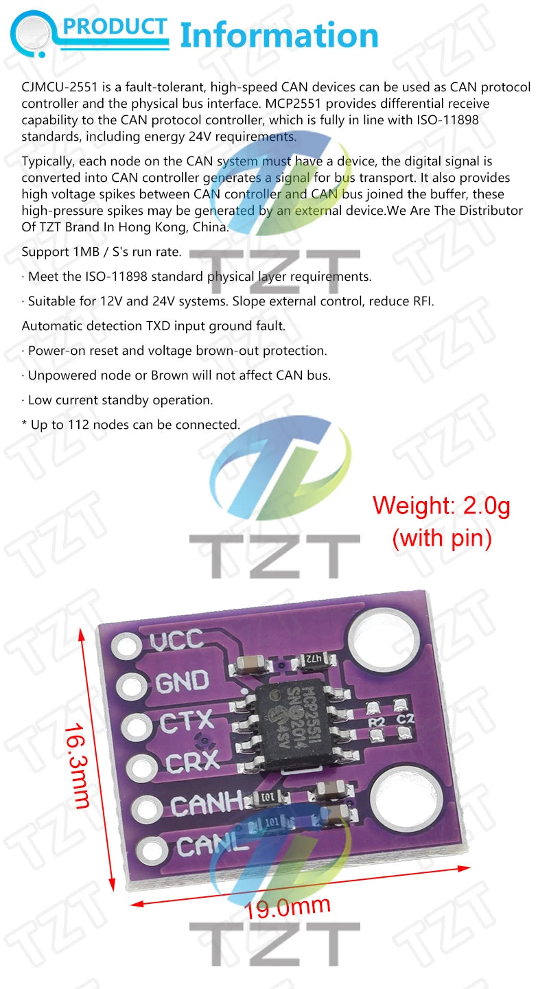 DIYTZT 1/3PCS MCP2551 High-speed CAN Protocol Controller Bus Interface Module For Arduino