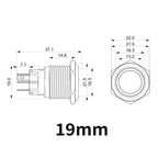 40pcs 16mm 19mm Metal Button Switch PC Power LED Light Waterproof Car Start On Off Momentary Latching 3V 5V 6V 12V 24V 220V Red
