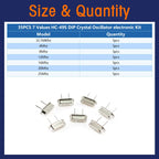 35/100/200PCS HC-49S Crystal Oscillator Kit Quartz Crystal Resonator Set 4Mhz 6Mhz 8Mhz 12Mhz 16Mhz 20Mhz 24Mhz 25MHz 48MHz