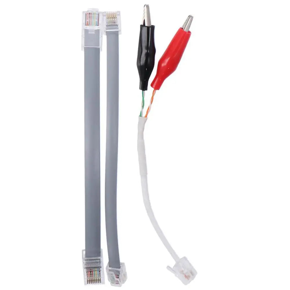 Replacement Cables for Tone and Probe Wire Trace Kit, Leads with Alligator Clips and RJ11 / RJ12 / RJ45 Plug