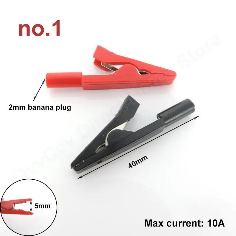 red+black 20/50A PVC Alligator Crocodile Clip Clamp Socket Plug Handle Test Cable Probe 4mm Banana Plug Electric Battery