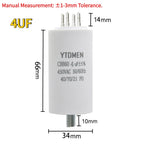 CBB60 Capacitor 4-60μF 450V AC Motor Run Capacitor with Screw for Air Conditioner/Refrigerator/Water Pump 50/60Hz