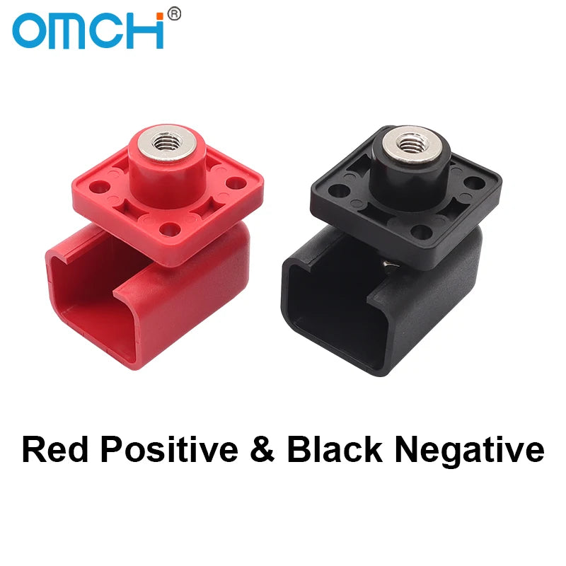OMCH Red/Black Through Wall Type Copper Terminal Connector 120A 200A High-Current Lithium Battery Energy Storage Terminal