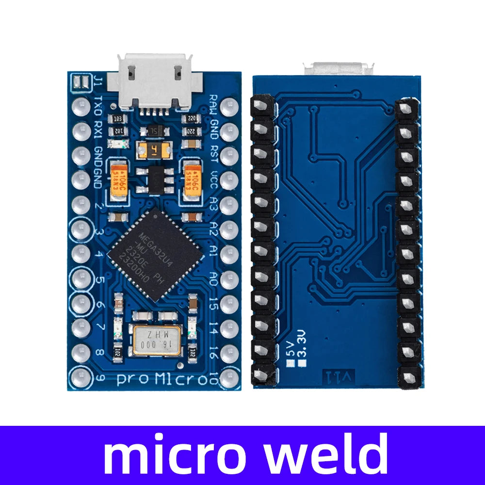 Pro Micro ATmega32U4 5V 16MHz Replace ATmega328 For Arduino TYPE-C  With 2 Row Pin Header For Leonardo Mini Usb Interface Pro