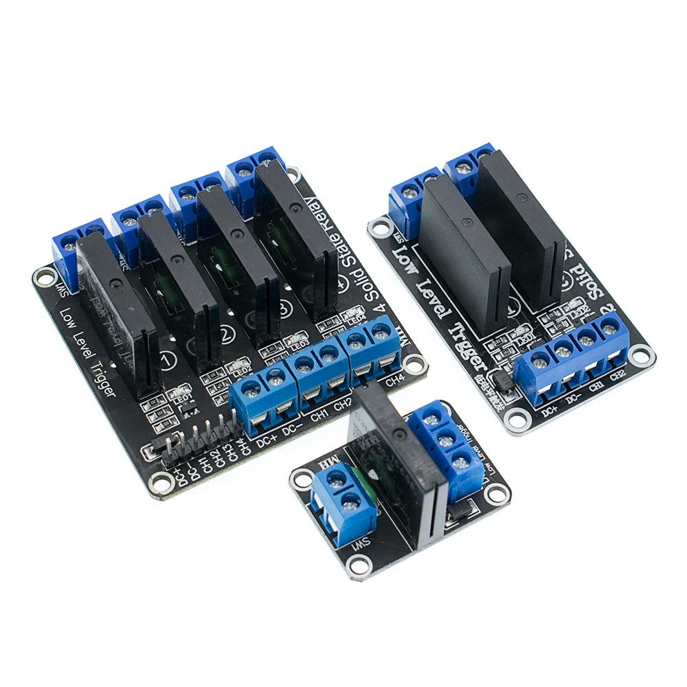 Low Level 5V 1 2 4 8 Channel Solid State Relay Module SSR G3MB-202P 240V 2A Output With Resistive Fuse For Arduino