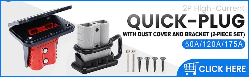 2pcs 50A 75A 175A 3P Battery Power Connector Kit Quick Disconnect Plug 600V Car Forklift Battery Charging Electrical Connectors