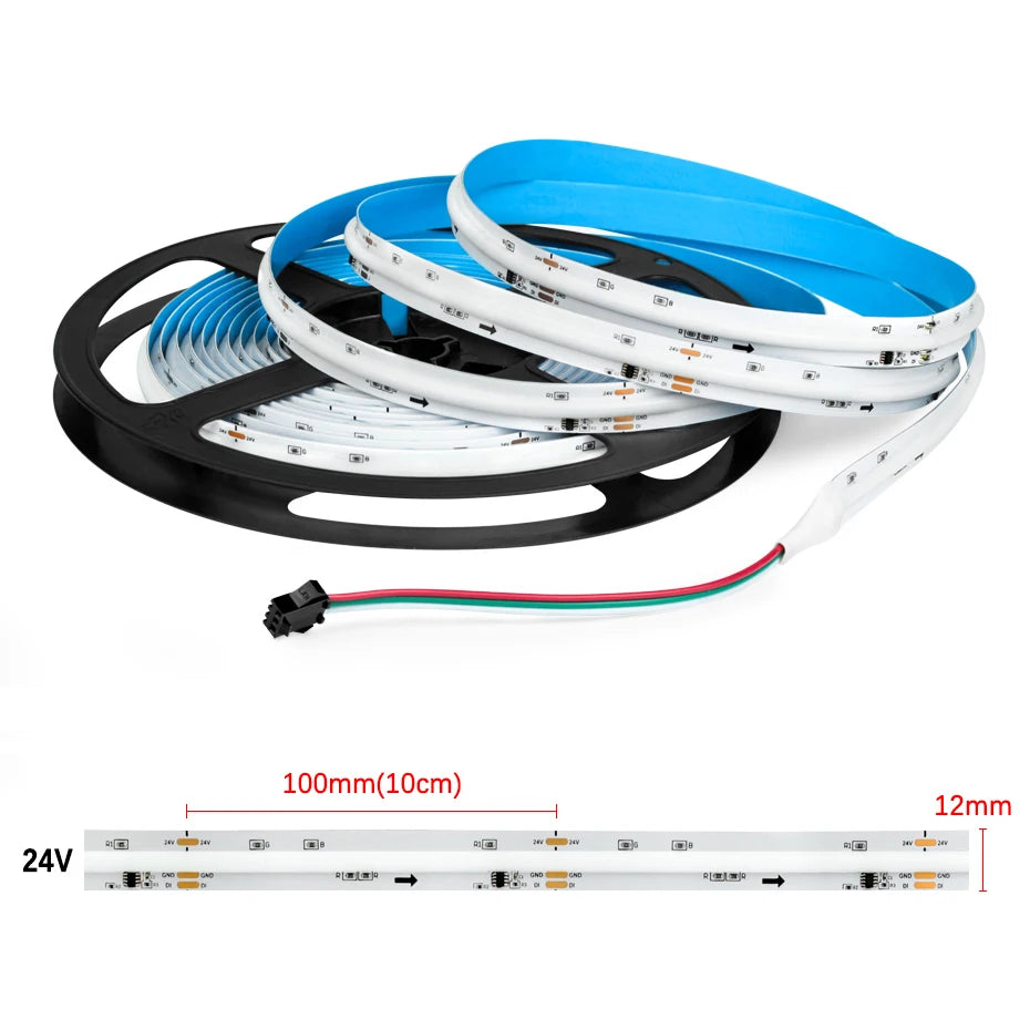 1M 2M 3M 4M 5M COB 24V RGBIC Led Strip 720Leds/M Wifi Bluetooth Infrared Remote Control Flexible Led Tape Lamp Room Decoration