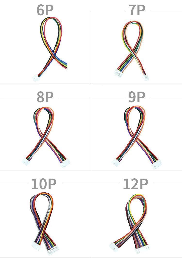 10pcs GH1.25 15/30/50/100cm Single/Double Side Terminal Crimped with Lock JSTA1257 2P-12P 1571# 28AWG Electronic Wire Cable