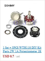 LA42DWQ-22 1K 2K 5K 10K 20K 50K 100K 200K 22mm Diameter Pots Rotary Potentiometer Converter Governor Inverter Resistance Switch