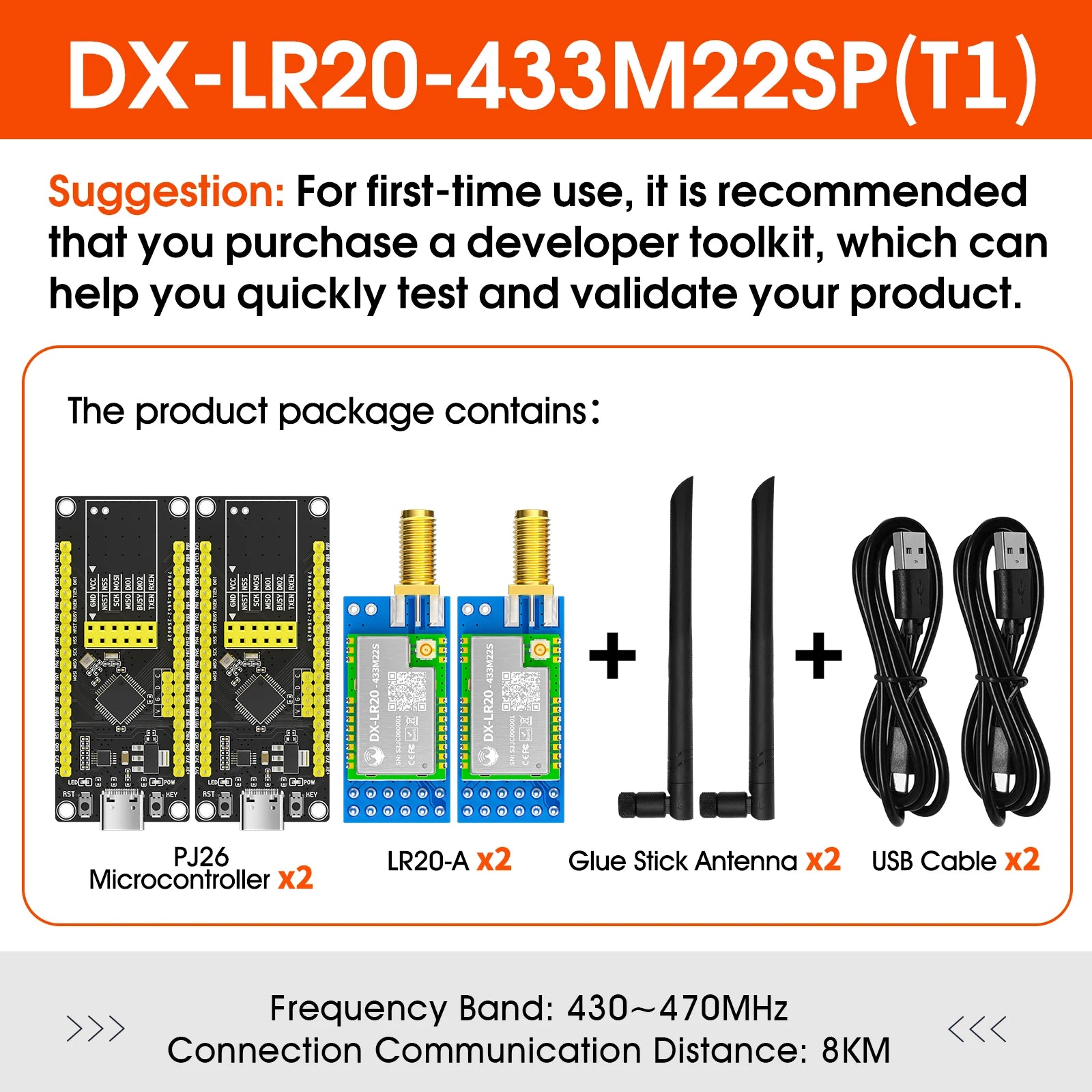 LLCC68 LoRa Wireless Module 868Mhz 915Mhz 433 475Mhz DX-LR20 22dBm 8KM Long Range SMD RF Module Power Supply