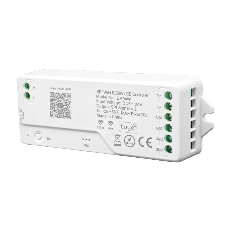 Tuya Wifi SPI RGB Controller DR03W RGBW DR04W For WS2812B WS2811 Addressable LED Strip Light Alexa Google Voice Control
