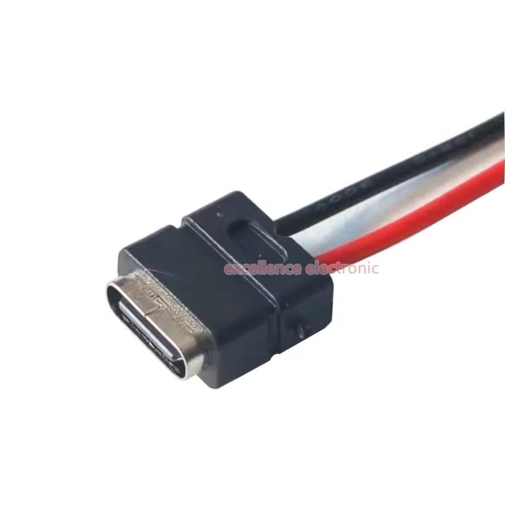 2/5/10pcs USB-C High Current Charging Socket With Rubber Ring 2Pin 4Pin Straight ear Side Ear Type C Waterproof Female Connector
